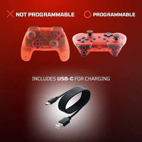 NYKO Nintendo Switch Wireless Core Controller Translucent Red (87261)