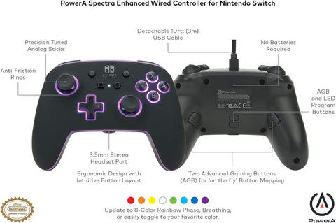 适用于 Nintendo Switch 的 PowerA Spectra 增强型有线控制器