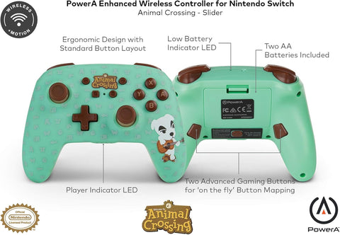 PowerA Enhanced Wireless Controller for Nintendo Switch - Animal Crossing