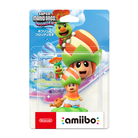 (Pre-order) Amiibo Poplin & Prince Florian (Super Mario Bros. Wonder Series) - Release on 26 March 2026