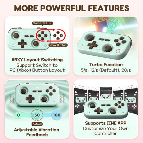IINE Retro Pocket Controller for Nintendo Switch/PC/Phone/Tablet/Car Console/Steam Deck